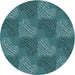 Sideview of Patterned Blue Green Novelty Rug, pat3279