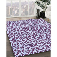 Patterned Bright Grape Purple Rug, pat328blu