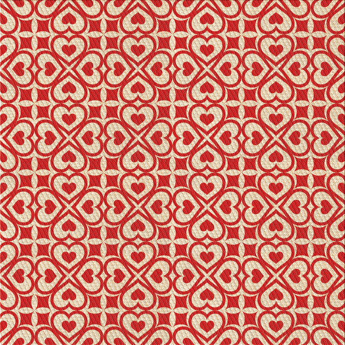 Round Patterned Red Rug, pat328org