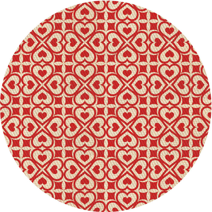 Square Patterned Red Rug, pat328org
