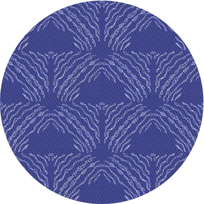 Square Machine Washable Transitional Cobalt Blue Rug in a Living Room, wshpat3280blu