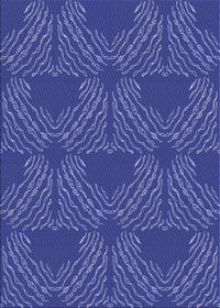 Machine Washable Transitional Cobalt Blue Rug, wshpat3280blu