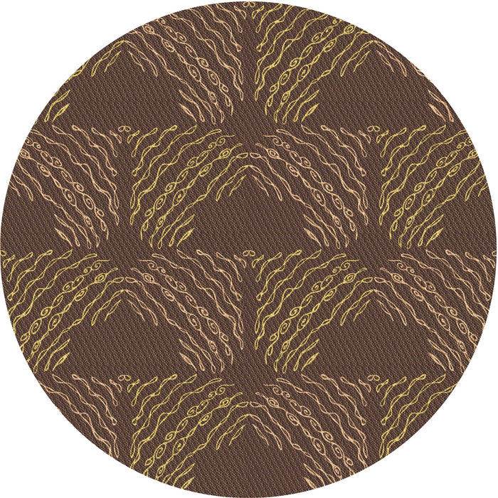 Square Patterned Copper Brown Rug, pat3280brn