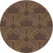 Square Patterned Copper Brown Rug, pat3280brn