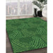 Patterned Deep Emerald Green Rug in Family Room, pat3280grn