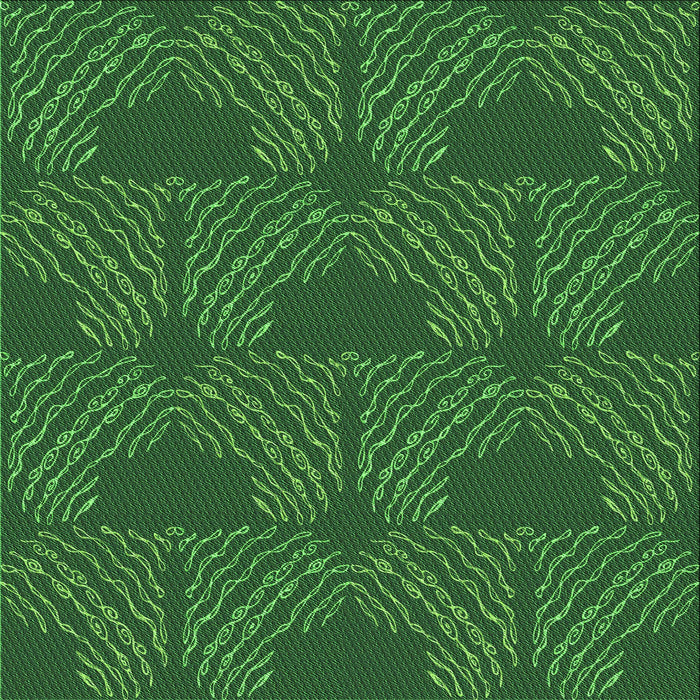 Round Machine Washable Transitional Deep Emerald Green Rug, wshpat3280grn