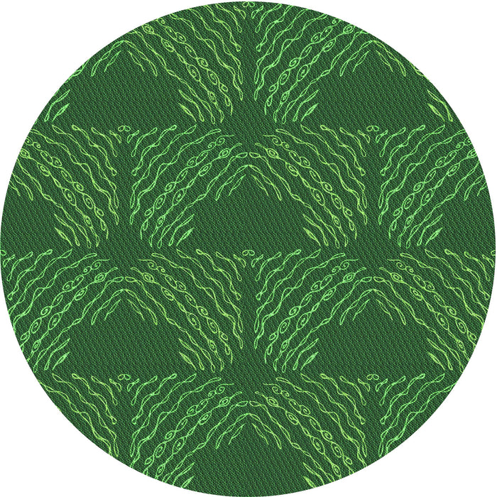 Square Patterned Deep Emerald Green Rug, pat3280grn