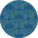 Square Patterned Blueberry Blue Rug, pat3280lblu
