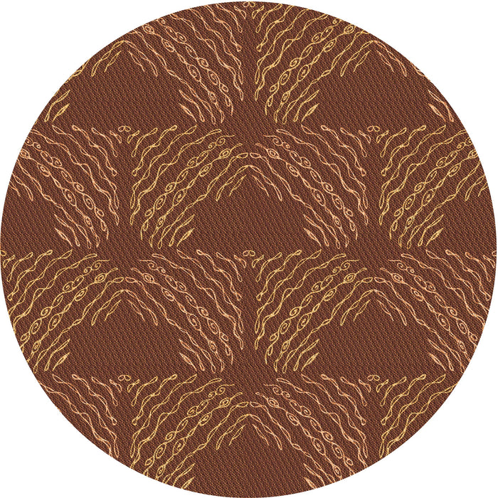 Square Patterned Vermilion Red Rug, pat3280org