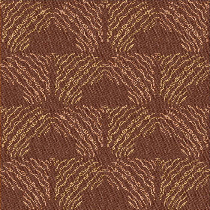 Round Patterned Vermilion Red Rug, pat3280org