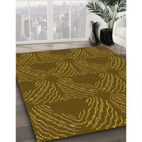 Patterned Dark Golden Brown Rug, pat3280yw