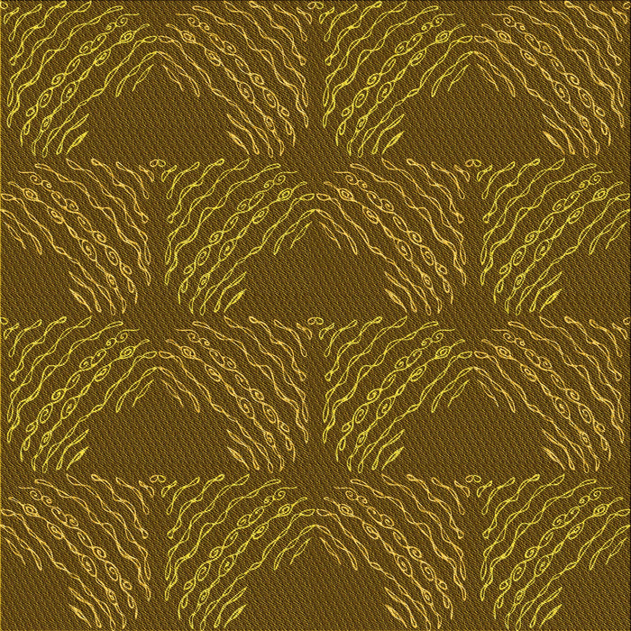 Round Patterned Dark Golden Brown Rug, pat3280yw