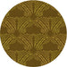 Square Patterned Dark Golden Brown Rug, pat3280yw