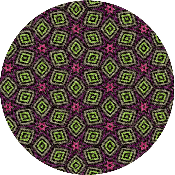 Square Patterned Fern Green Rug, pat3281brn