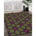 Machine Washable Transitional Fern Green Rug in a Family Room, wshpat3281brn