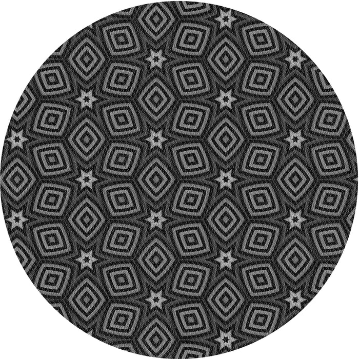 Square Patterned Midnight Gray Rug, pat3281gry