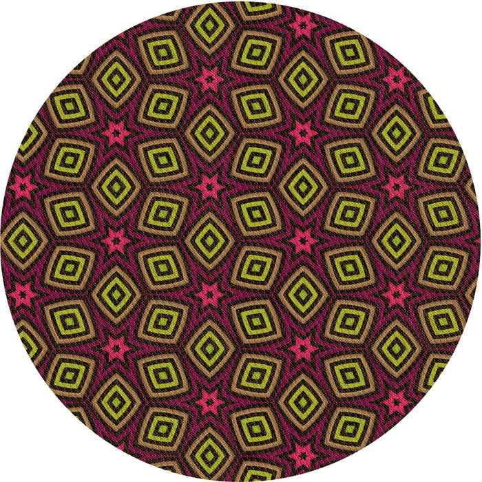 Square Patterned Dark Scarlet Red Rug, pat3281org