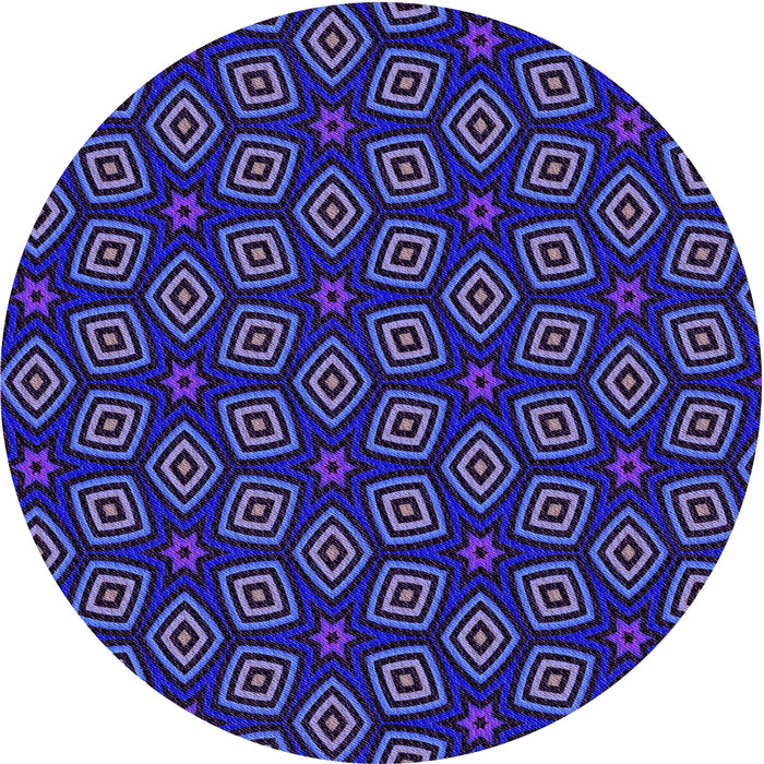 Square Patterned Midnight Blue Rug, pat3281pur