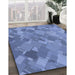 Machine Washable Transitional Sky Blue Rug in a Family Room, wshpat3282blu