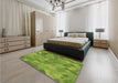 Patterned Pistachio Green Rug in a Bedroom, pat3282brn