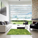 Square Patterned Pistachio Green Rug in a Living Room, pat3282brn