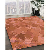 Patterned Bright Orange Rug, pat3282rd