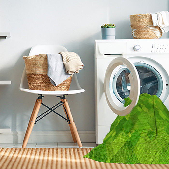 Machine Washable Transitional Bright Green Rug in a Washing Machine, wshpat3282yw