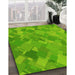 Machine Washable Transitional Bright Green Rug in a Family Room, wshpat3282yw