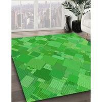 Patterned Neon Green Novelty Rug, pat3282