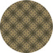 Square Patterned Copper Brown Rug, pat3283brn