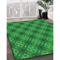 Patterned Green Rug, pat3283grn