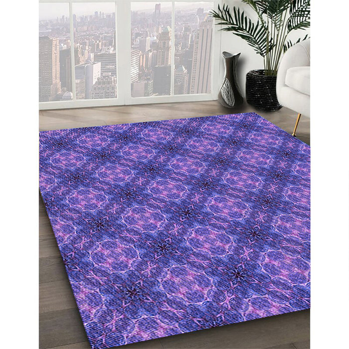 Machine Washable Transitional Amethyst Purple Rug in a Family Room, wshpat3283pur