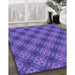 Machine Washable Transitional Amethyst Purple Rug in a Family Room, wshpat3283pur