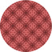 Square Patterned Red Rug, pat3283rd