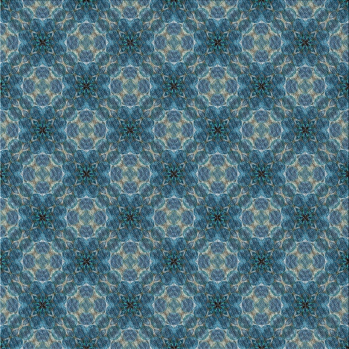 Square Patterned Koi Blue Novelty Rug, pat3283