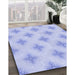 Patterned Sky Blue Rug in Family Room, pat3284blu