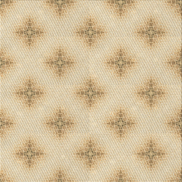 Round Patterned Khaki Gold Rug, pat3284brn