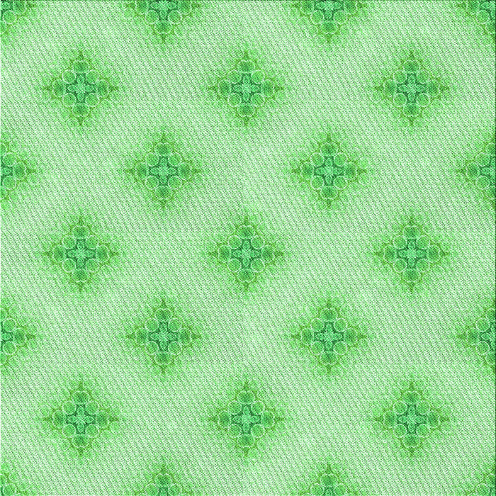 Round Machine Washable Transitional Green Rug, wshpat3284grn