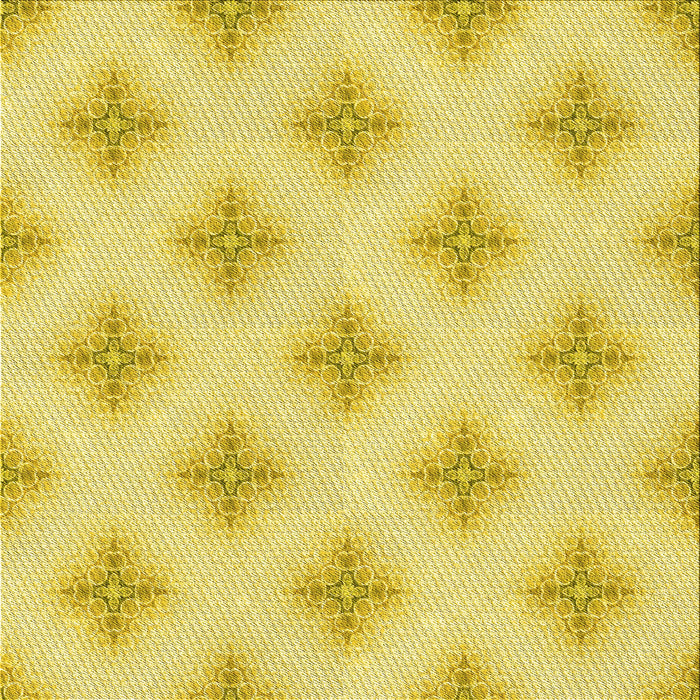 Round Patterned Yellow Rug, pat3284yw