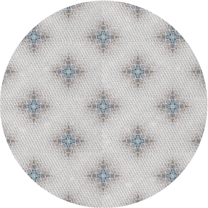 Square Machine Washable Transitional Off White Beige Rug, wshpat3284