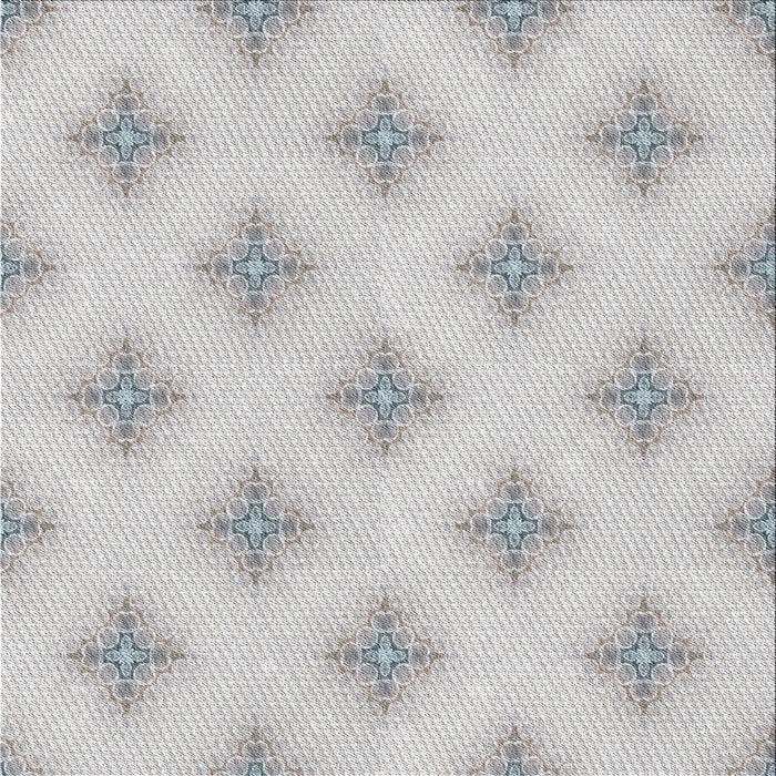 Square Patterned Off White Beige Novelty Rug, pat3284