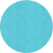 Square Machine Washable Transitional Bright Turquoise Blue Rug in a Living Room, wshpat3285lblu