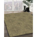 Machine Washable Transitional Brass Green Rug in a Family Room, wshpat3286brn