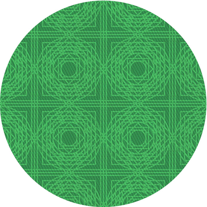 Square Patterned Neon Green Rug, pat3286grn