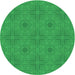 Square Patterned Neon Green Rug, pat3286grn