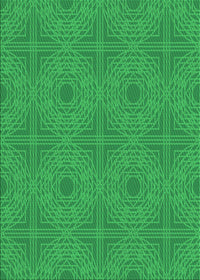 Machine Washable Transitional Neon Green Rug, wshpat3286grn