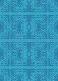 Machine Washable Transitional Blue Rug, wshpat3286lblu