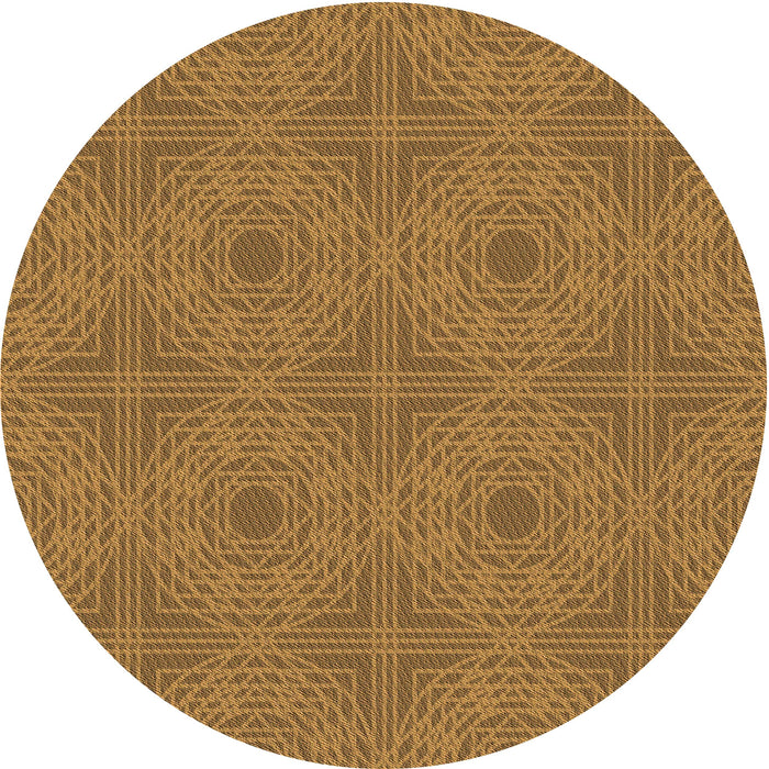 Square Patterned Dark Bisque Brown Rug, pat3286org