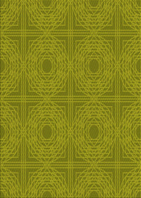 Machine Washable Transitional Green Rug, wshpat3286yw