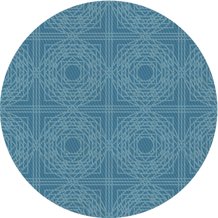 Square Machine Washable Transitional Blue Turquoise Green Rug, wshpat3286